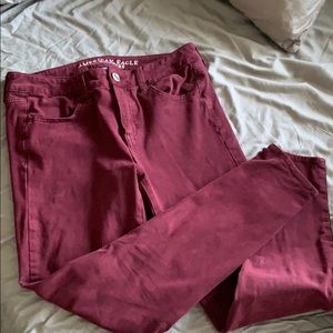 American eagle outfitters maroon skinny jeans